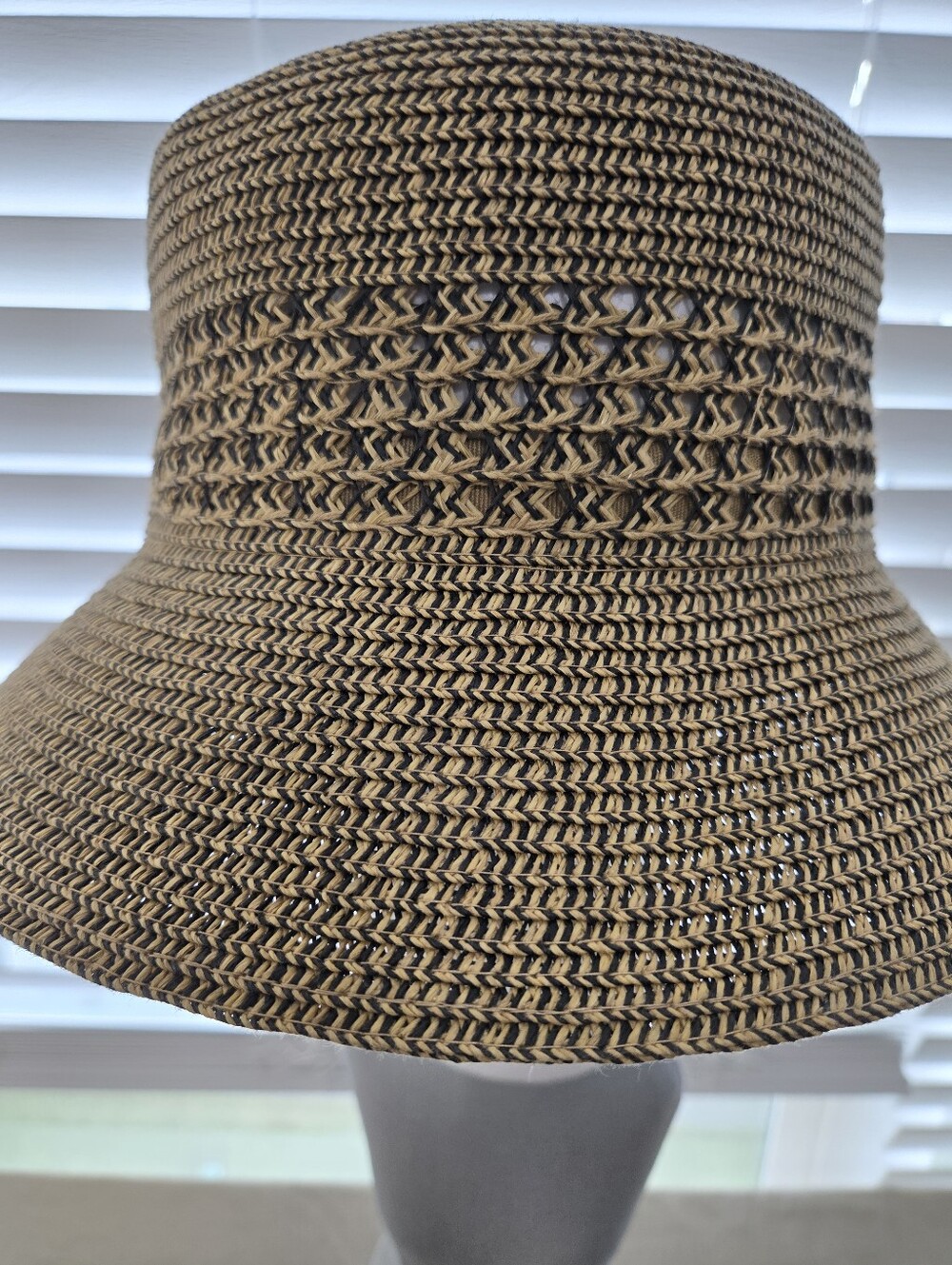 San Diego Hat Company Two-Tone Woven Bucket Hat - Brown & Black